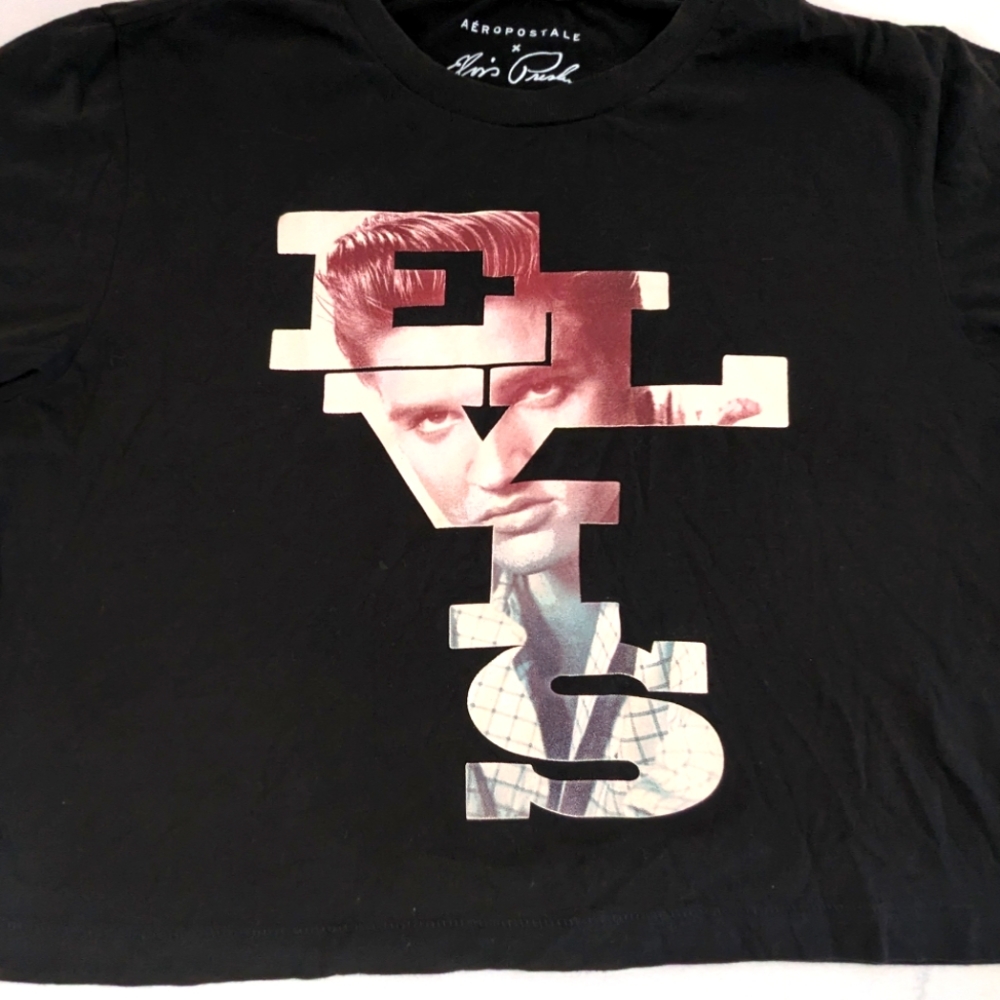 Elvis Presley Aeropostale Black Tee Medium